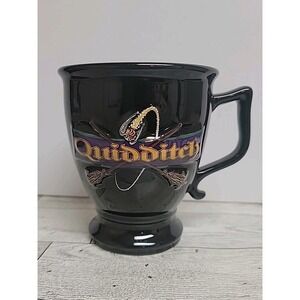 Vtg Harry Potter Sorcerer's Stone Black 3D Quidditch Mug 2000 Ceramic Coffee Cup